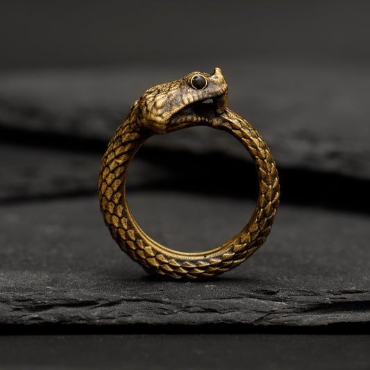 ”Cerastes” Boynuzlu Retro Engerek Yüzük- Ouroboros