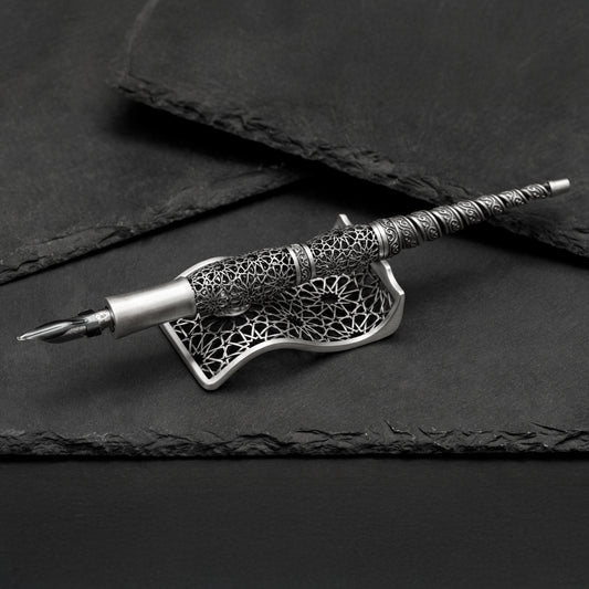 Sonsuz Yıldızlar / Gümüş kaligrafi ikili set