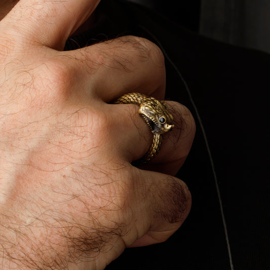 ”Cerastes” Boynuzlu Retro Engerek Yüzük- Ouroboros